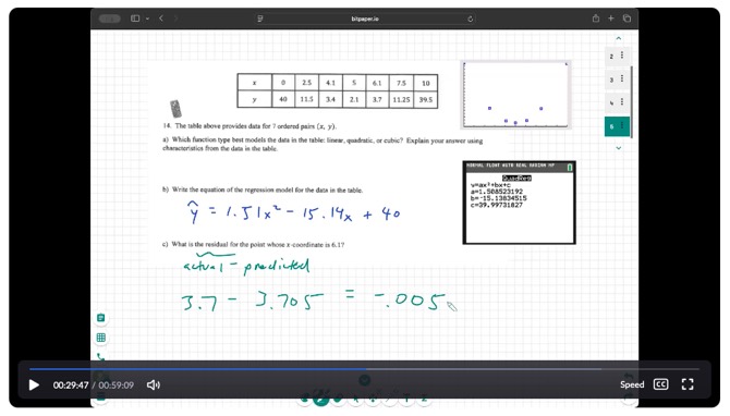 Rewatching a recorded math tutoring session via private Zoom link