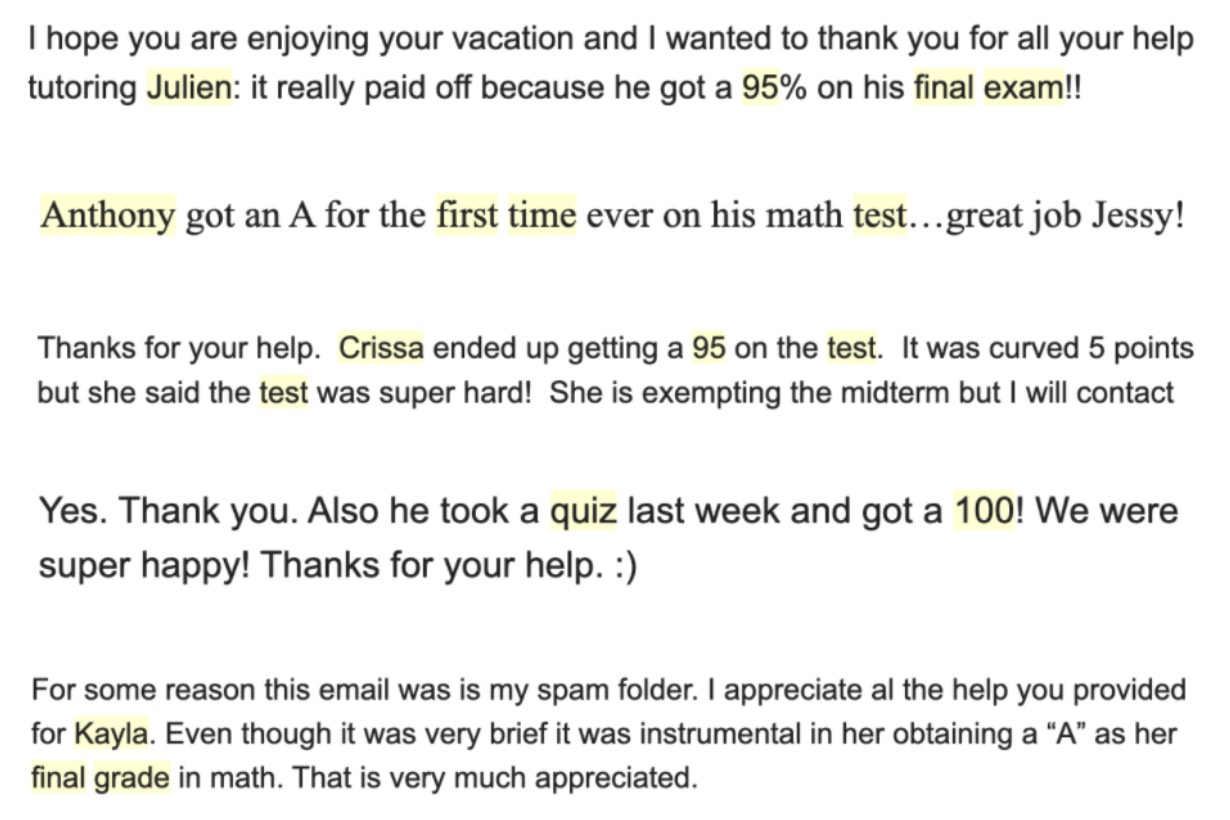 Testimonials overview